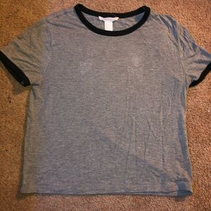 Grey and black crop top, t-shirt style